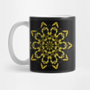 Yellow Chrysanthemum Light and Shadow Kaleidoscope pattern (Seamless) 22 Mug